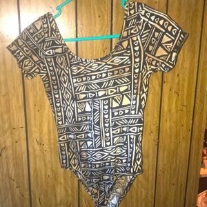 Wet seal size small cute western bodysuit short sleeve